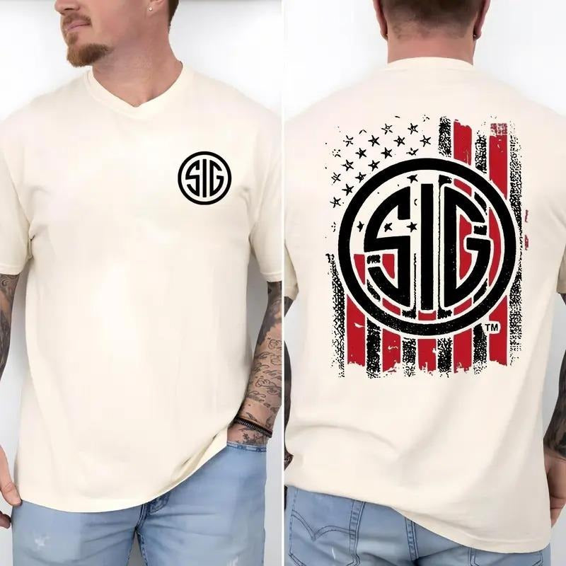 Sig Sauer American Pride Patriotic Graphic Flag T-shirt, Perfect for Gun Enthusiasts and Sig Sauer Fans, Gift for Men for...