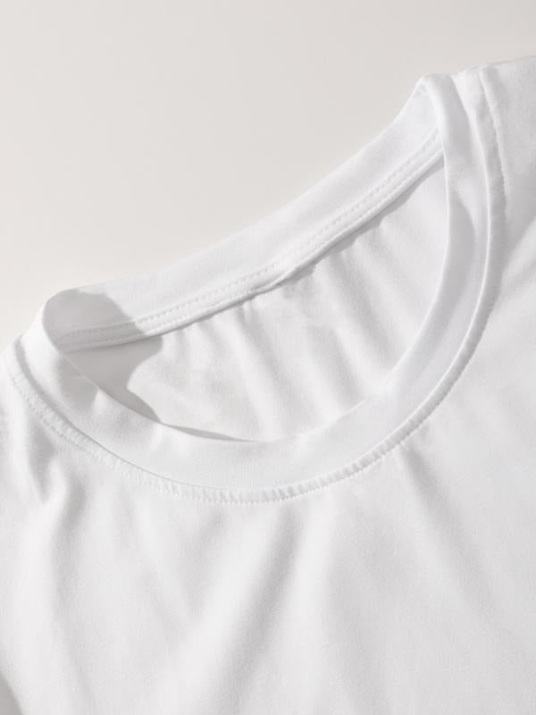 Sigmar Dog Print Letter Round Neck T-Shirt, Loose Comfortable Vacation Style Sportswear, Unisex Casual Travel Wear...