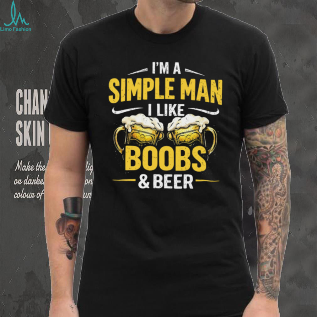 Simple Man I Like Boobs And Beer Mug Shirt