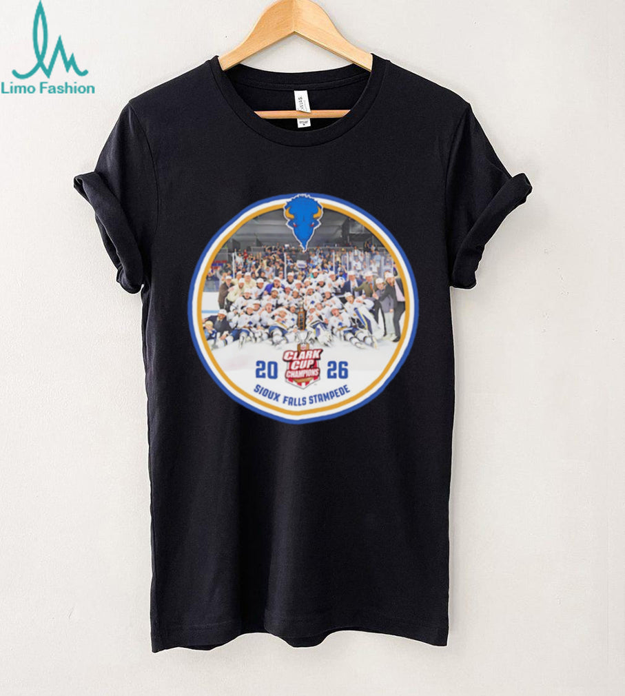 Sioux Falls Stampede Clark Cup 2026 Champions Hockey Team Photo T Shirt