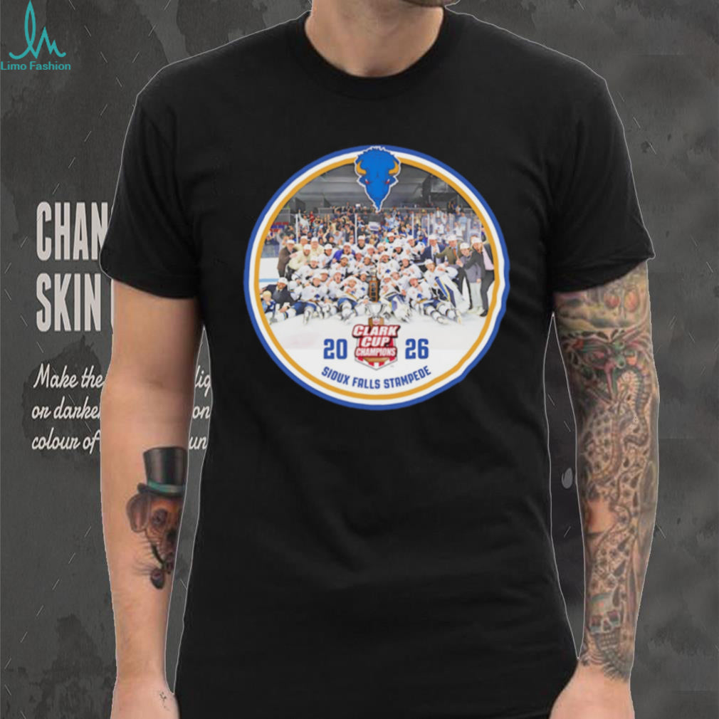Sioux Falls Stampede Clark Cup 2026 Champions Hockey Team Photo T Shirt