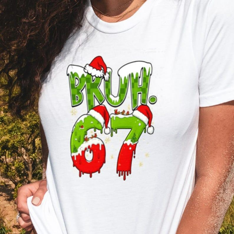 Six Seven Meme Shirt, Funny Christmas Tee, Viral Bruh Joke Top, Trendy Holiday Shirt, Internet Meme Gift for Friends...