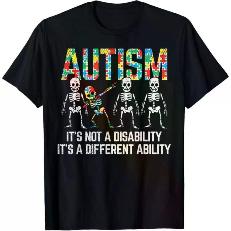 Skeleton Dabbing Graphic For Promoting Autism Awareness Apparel T-Shirts, Hoodie, Sweatshirt | PodTeesHub.com