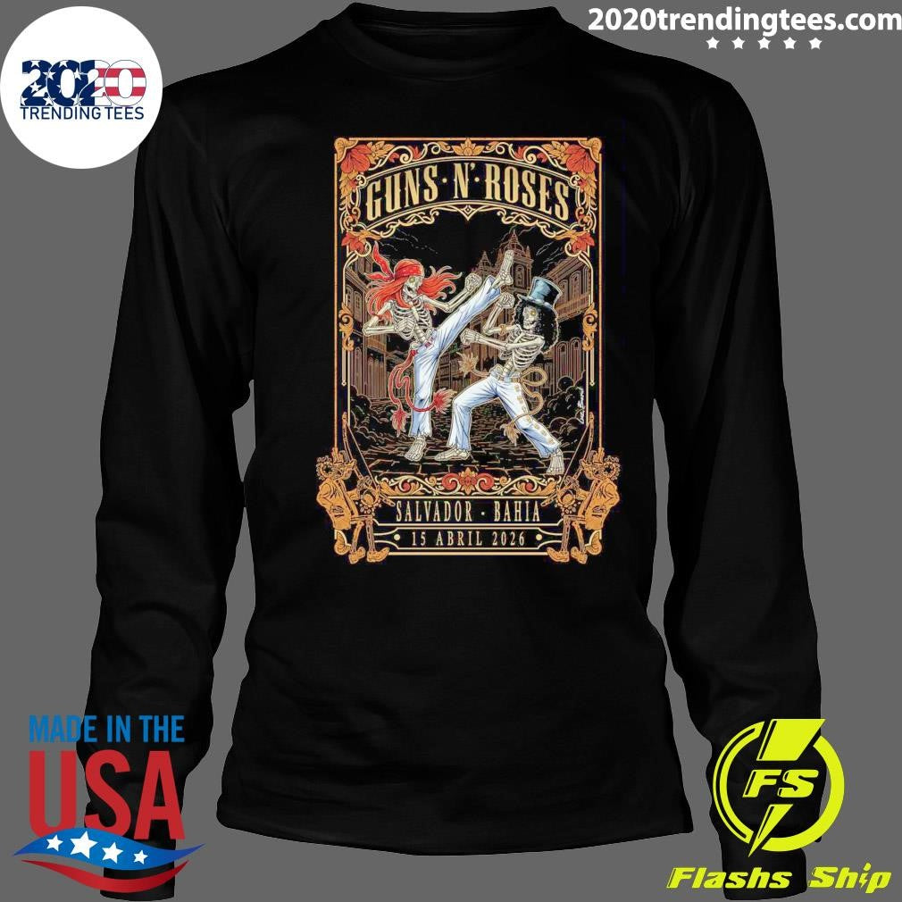 Skeleton Guns N’ Roses Salvador Bahia April 15, 2026 Shirt