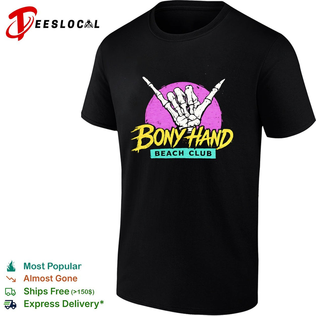 Skeleton shaka hand Bony Hand Beach Club shirt