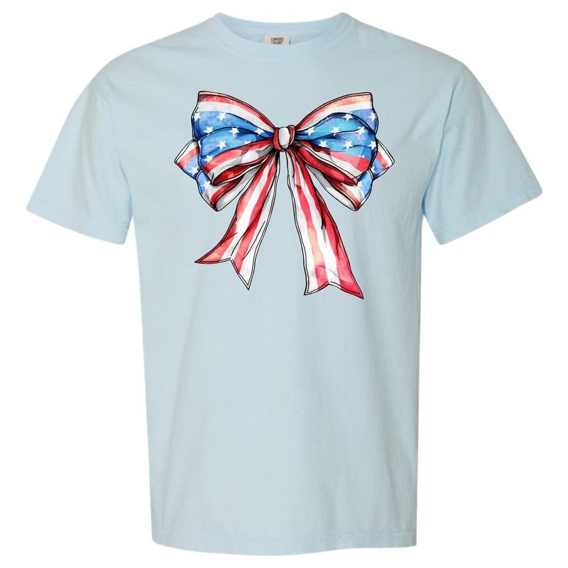 Sketched Patriotic Bow Comfort Colors T-Shirt 'NLB' Hoodie, Sweatshirt | PodTeesHub.com
