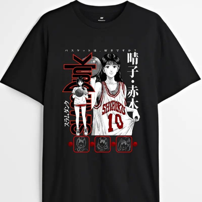 Slam Drunk Anime T-shirt & Sweatshirt, SLDNK Haruko Akagi N Graphic Tee, Anime & Manga Gifts Cotton Menswear Hoodie