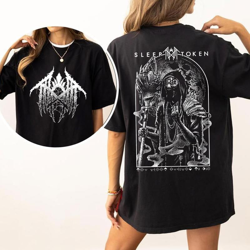 Sleep Token Double Sides Shirt, Reaper Angel T-shirt, Vintage Sleep Token The Night Belongs To You Hoodie, Sleep Token...