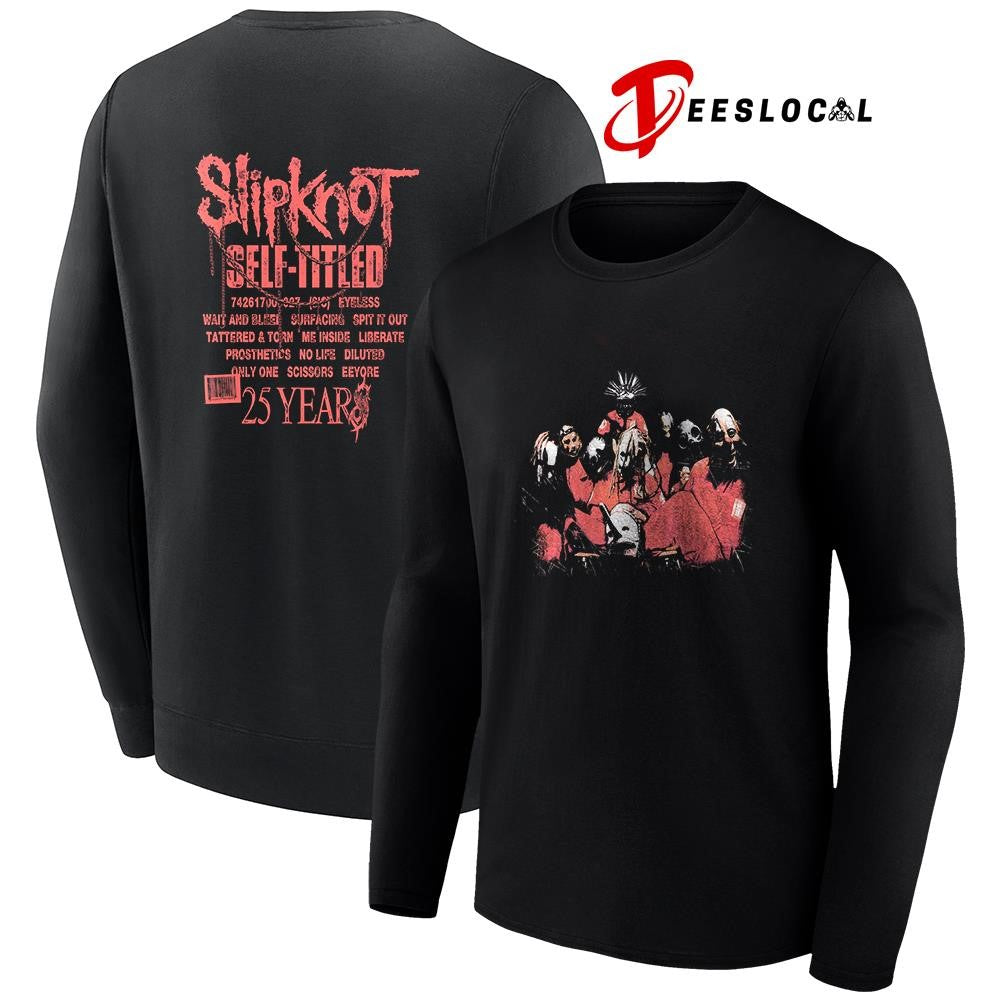 Slipknot self titled 25 years graphic tracklist graphic shirt