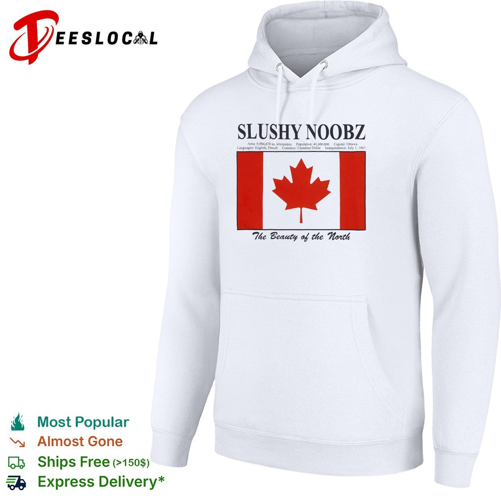 Slushy Noobz Canada flag maple leaf the beauty of the north shirt