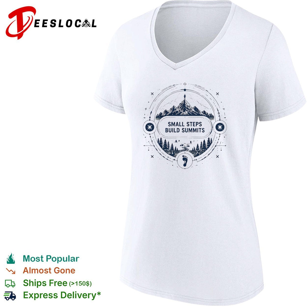Small Steps Build Summits Mountain Nature Hiking shirt