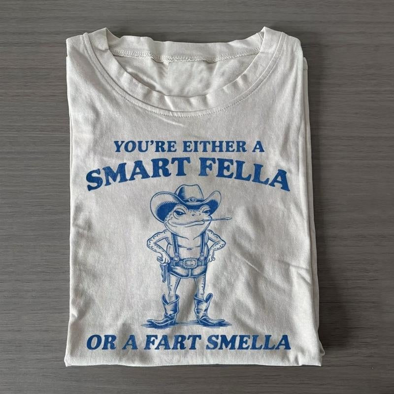 Smart Fella or Fart Smella Shirt, Funny Spoonerism Meme Gift, Soft Cotton Unisex Fit, Trending Top, Streetwear Hoodie,...