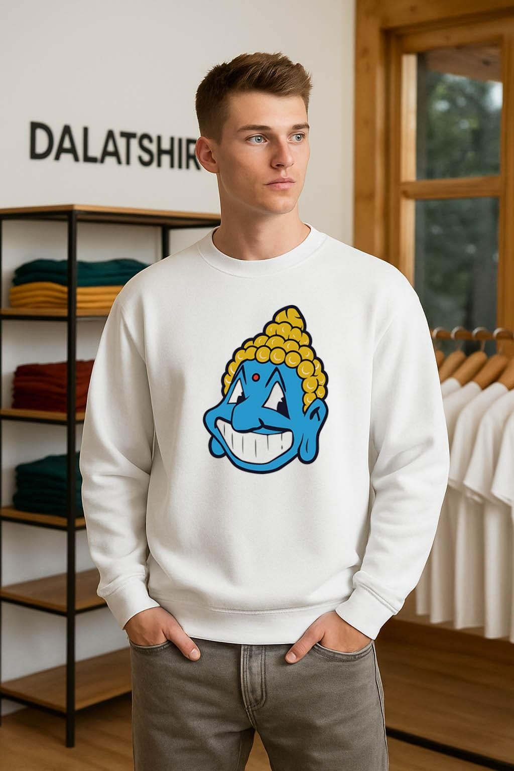 Smiling Blue Buddha Cartoon Mascot shirt