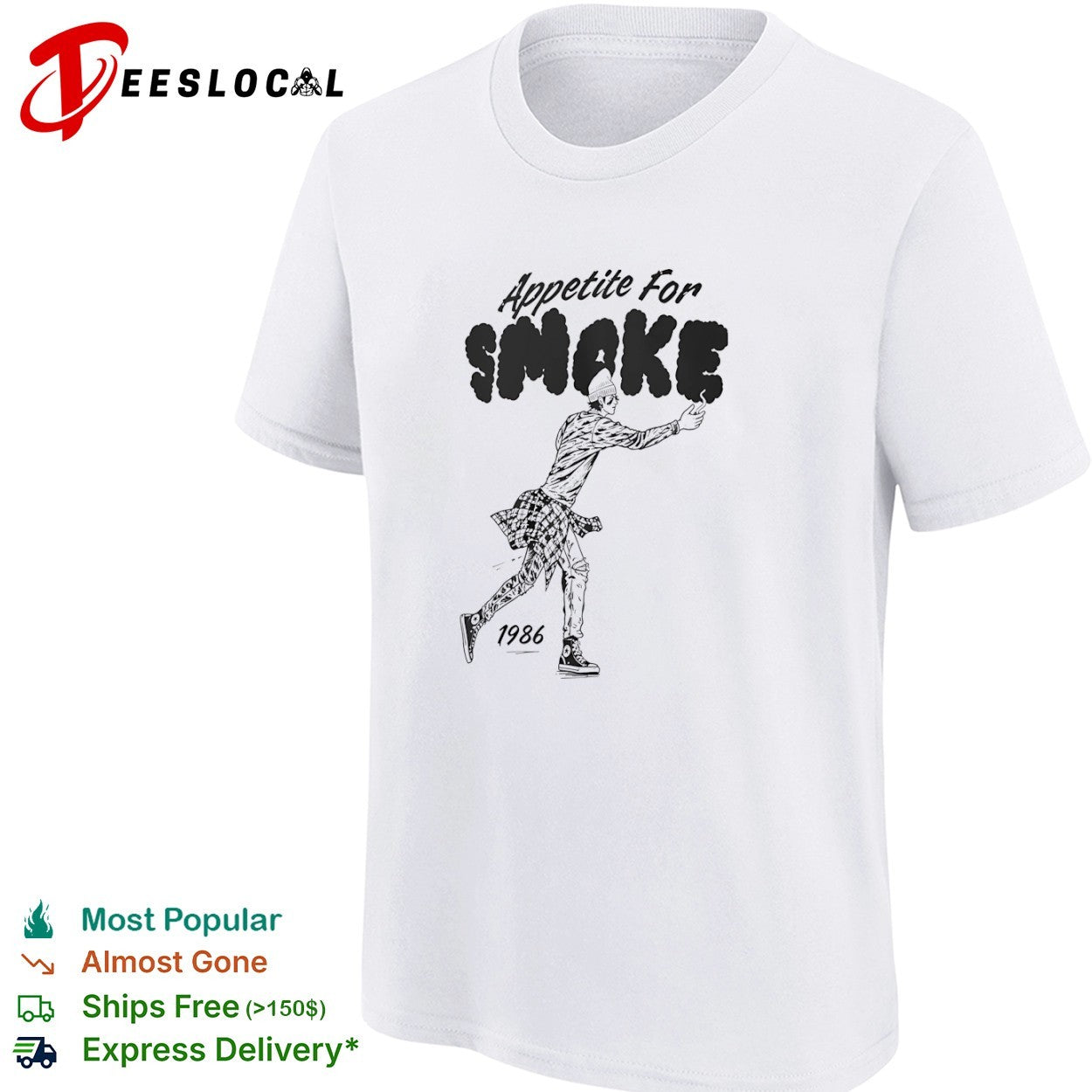 Smoking man appetite for smoke 1986 shirt