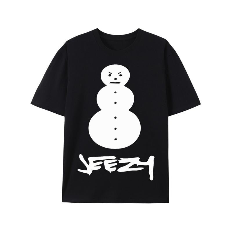 Snowman Graphic T Shirt By Young Jeezy 100 Cotton Crew Neck Hip Hop Style Tee With Geometric Patterns And Applique...