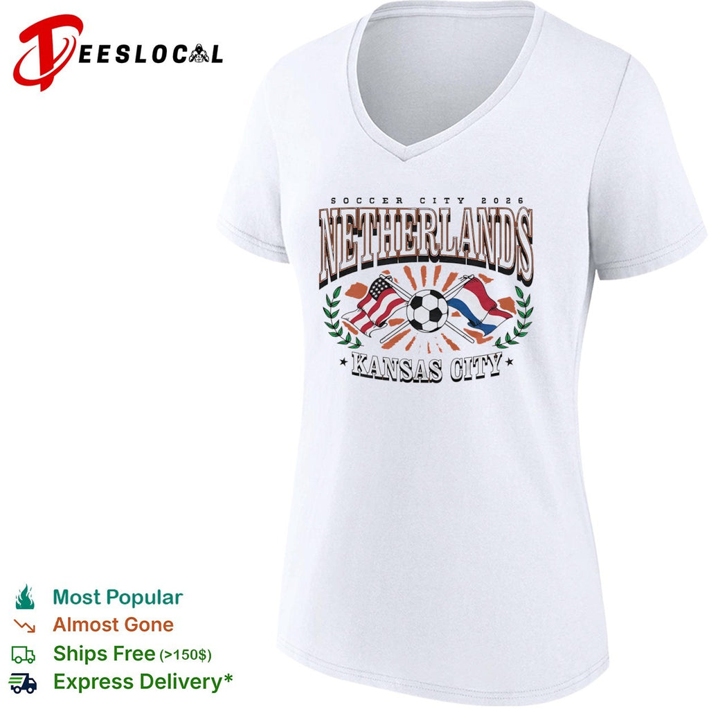 Soccer City 2026 Netherlands Kansas City United States Flag Soccer Ball shirt