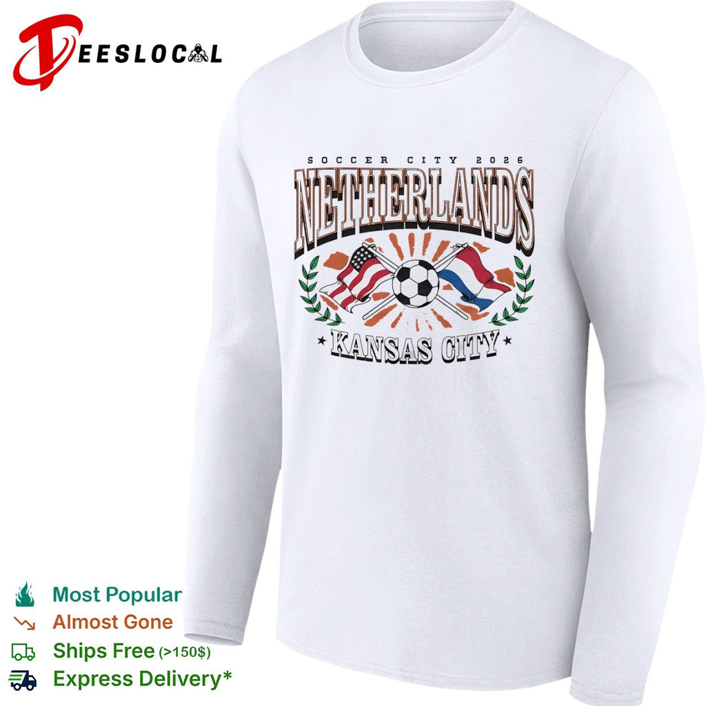 Soccer City 2026 Netherlands Kansas City United States Flag Soccer Ball shirt