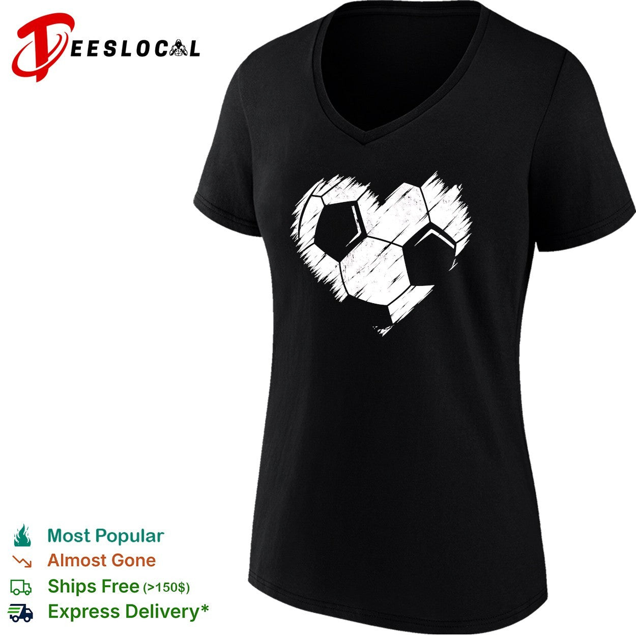 Soccer ball heart shape shirt