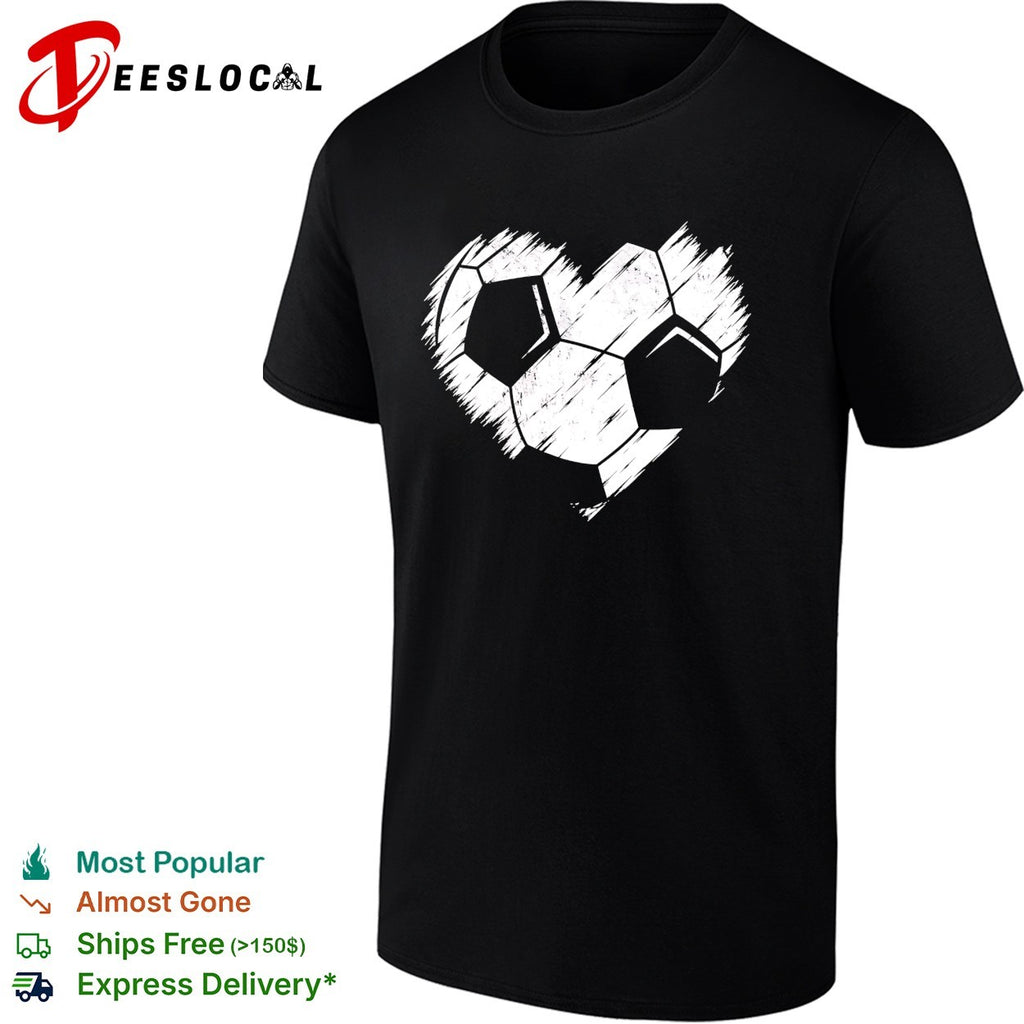 Soccer ball heart shape shirt