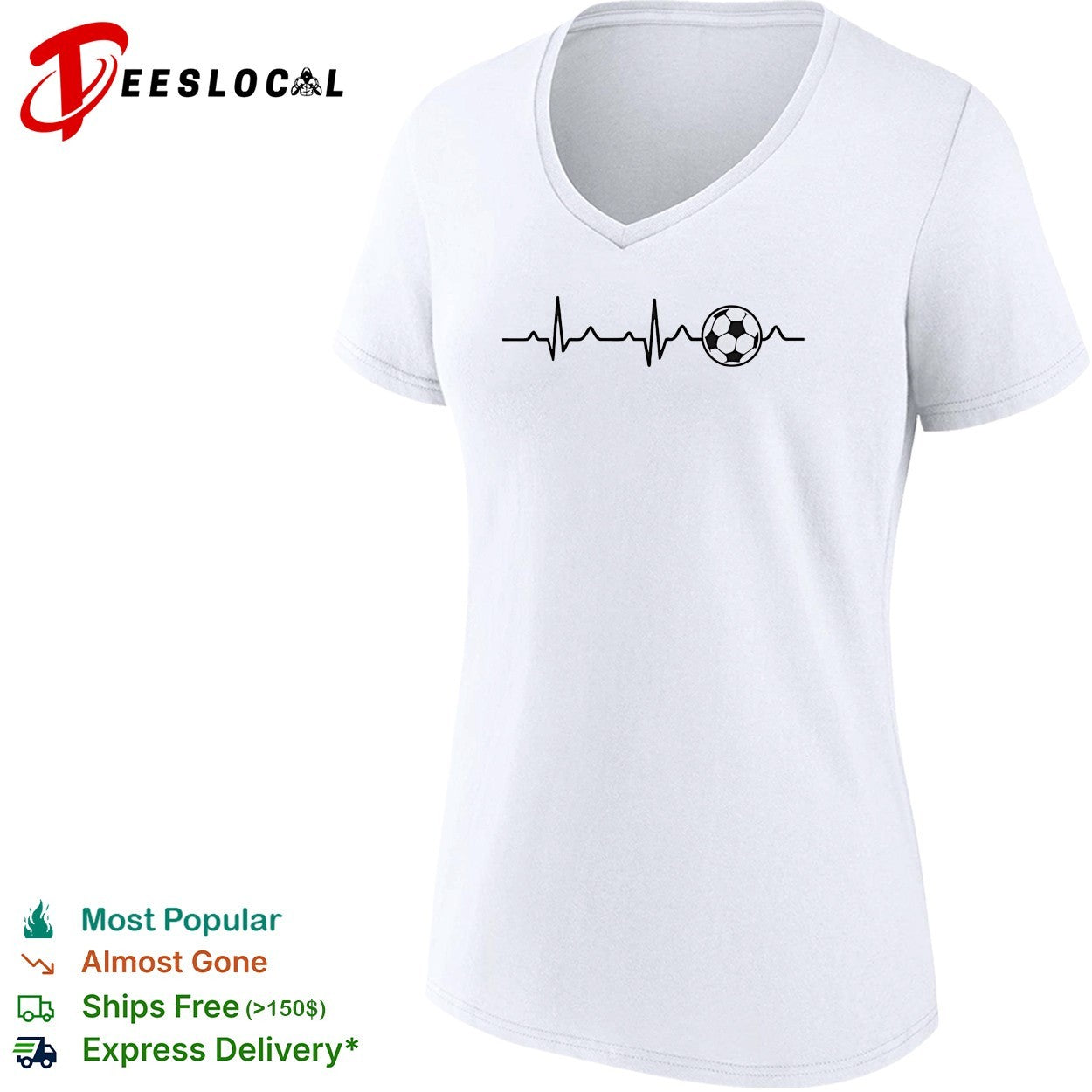 Soccer ball heartbeat EKG lifeline shirt