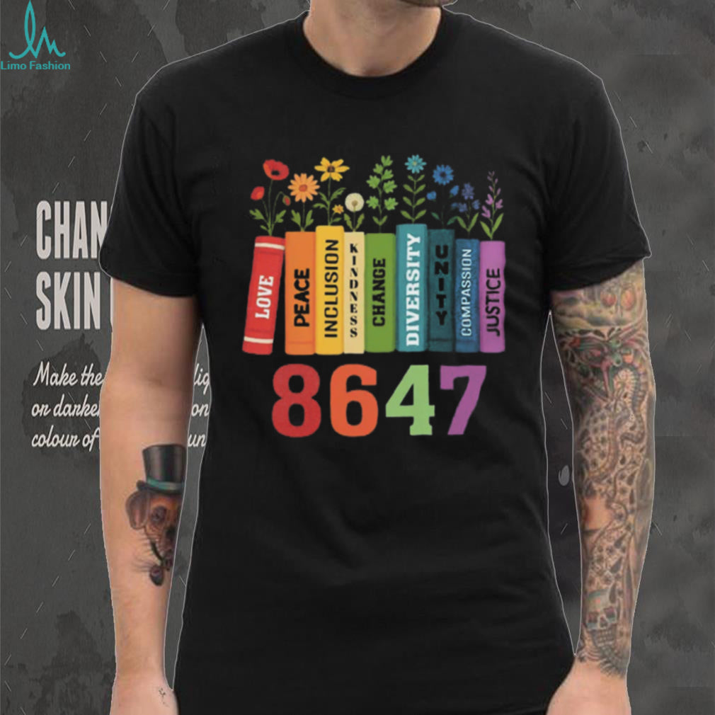 Social Justice Kindness Diversity Books Floral Graphic T Shirt