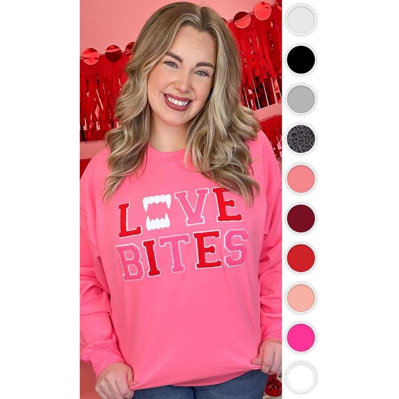 Soft Chenille Love Bites Sweatshirt T-Shirts, Hoodie | PodTeesHub.com