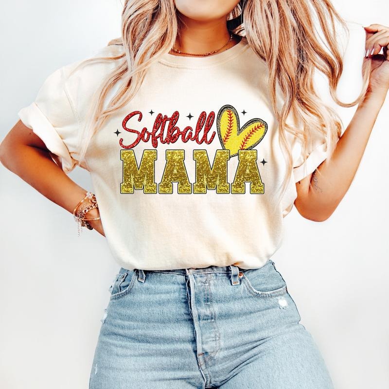 Softball Mama T-Shirt, Softball T-Shirt, Sports T-Shirt, Trendy Retro Mom T-Shirt Hoodie, Sweatshirt | PodTeesHub.com
