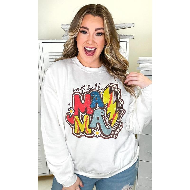 Softball Sports Mama Graphic Sweatshirt T-Shirts, Hoodie | PodTeesHub.com