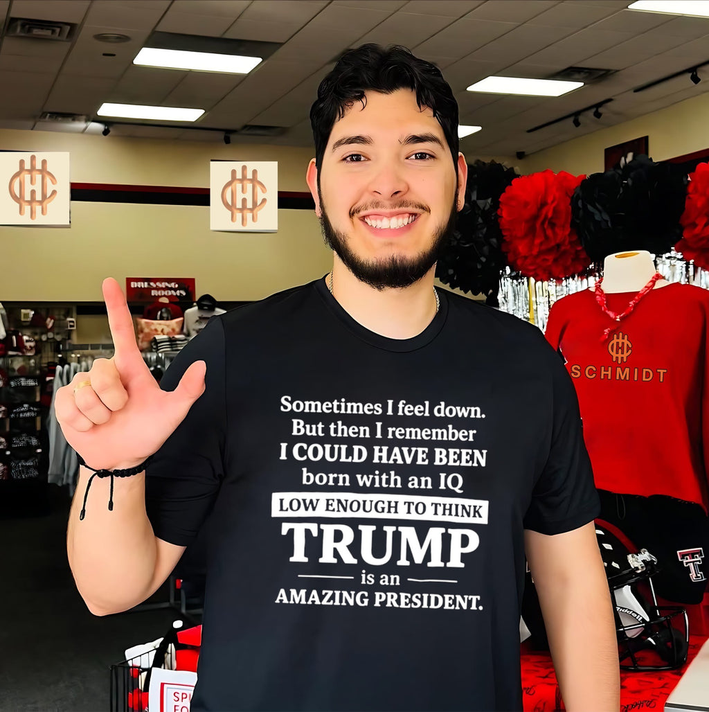 Sometimes I feel dơn but then I remember I could have been born with an IQ low enough to think Trump shirt