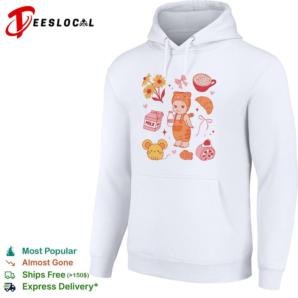Sonny Angel Tiger Milk and Flowers Latte Croissant Mouse Strawberry Roll shirt