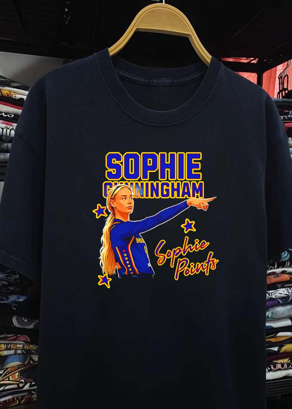 Sophie Points Sophie Cunningham Pointing Indiana Fever T-Shirt