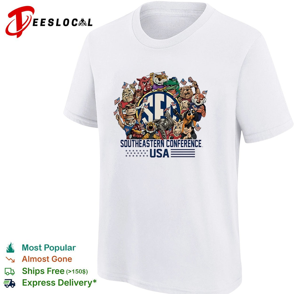 Southeastern Conference SEC Mascots USA Patriotism shirt