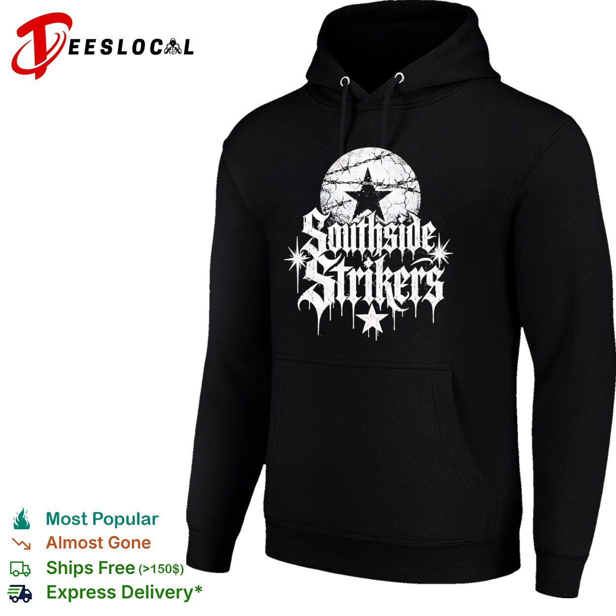 Southside Strikers Barbed Wire Star Gothic Lettering Logo shirt