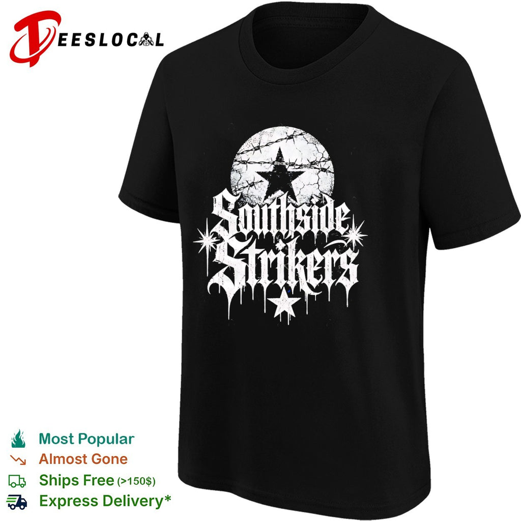 Southside Strikers Barbed Wire Star Gothic Lettering Logo shirt