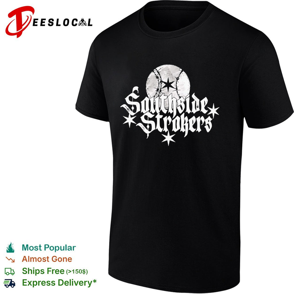 Southside Strokers Chicago Baseball White Star Barbed Wire Shirt