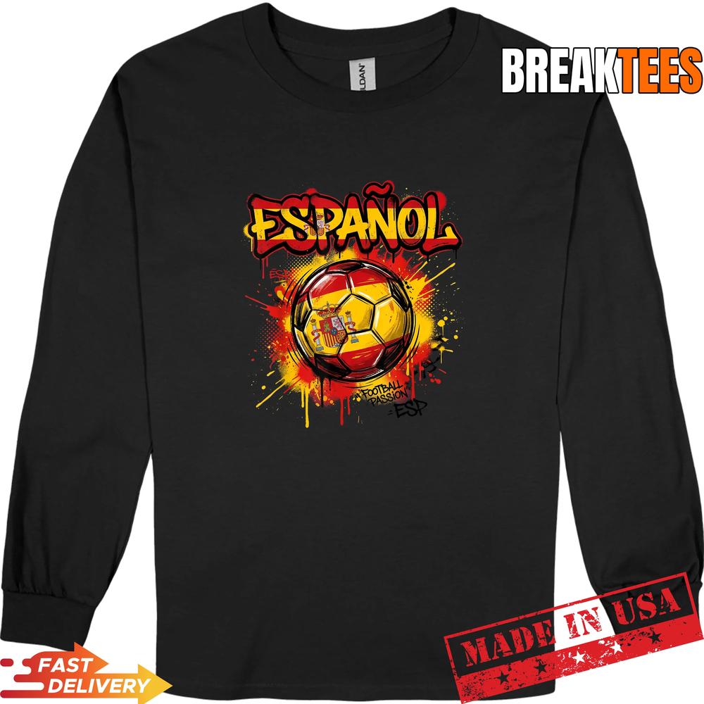 Spain Football Soccer Player Flag Graffiti Father’s Day Shirt