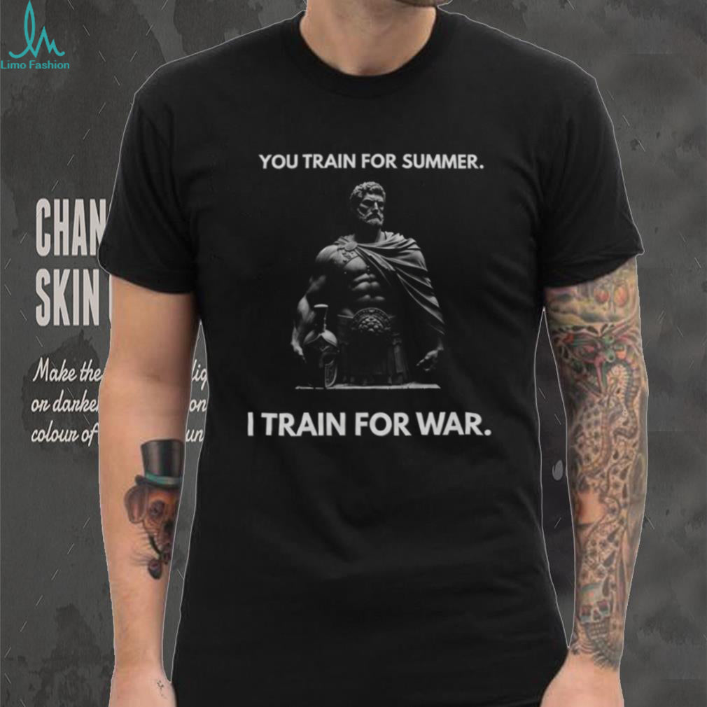 Spartan Warrior I Train For War Motivation Fitness Graphic T Shirt