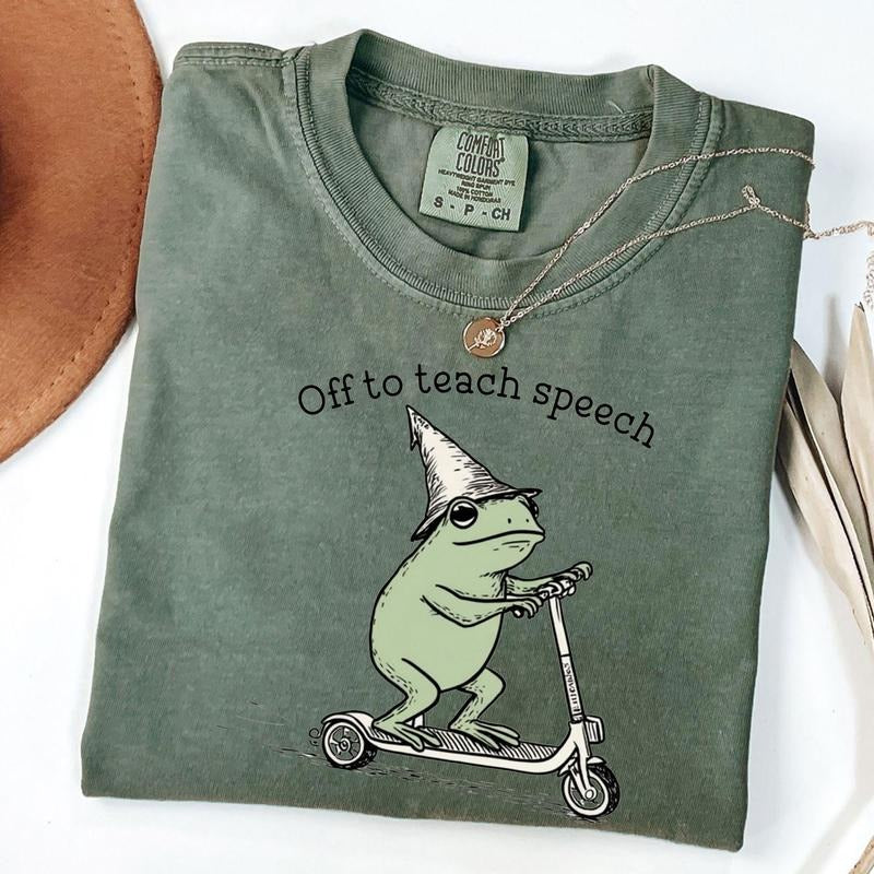 Speech Therapist Shirt SLP Communication Specialist Your Words Matter Tee Frog Scooter Gift For Speech Language...