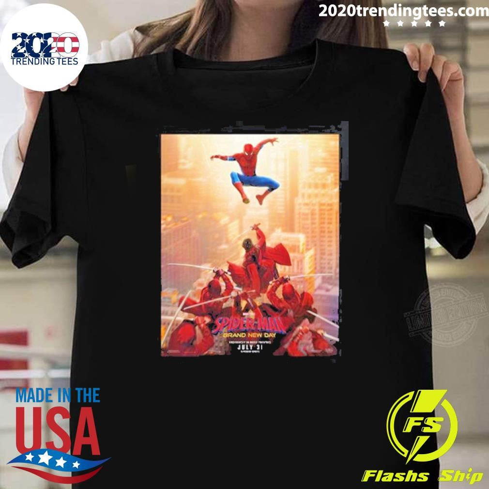 Spider-Man Brand New Day Movie Official Poster Peter Vs The Hand Shirt