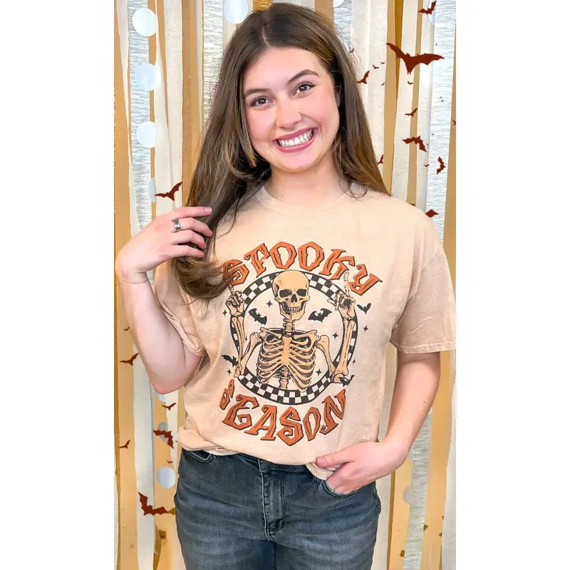 Spooky Season Mineral Washed Graphic T-Shirt Hoodie, Sweatshirt | PodTeesHub.com