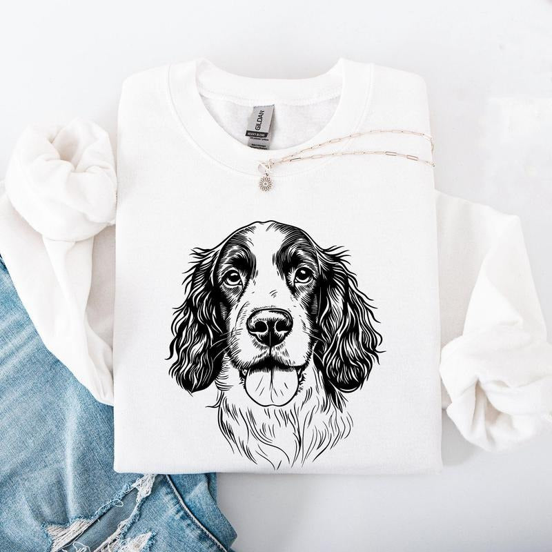 Springer Spaniel, Pet, Dog Breed Sweatshirt, Crew Neck, Women's, Crewneck T-Shirts, Hoodie | PodTeesHub.com