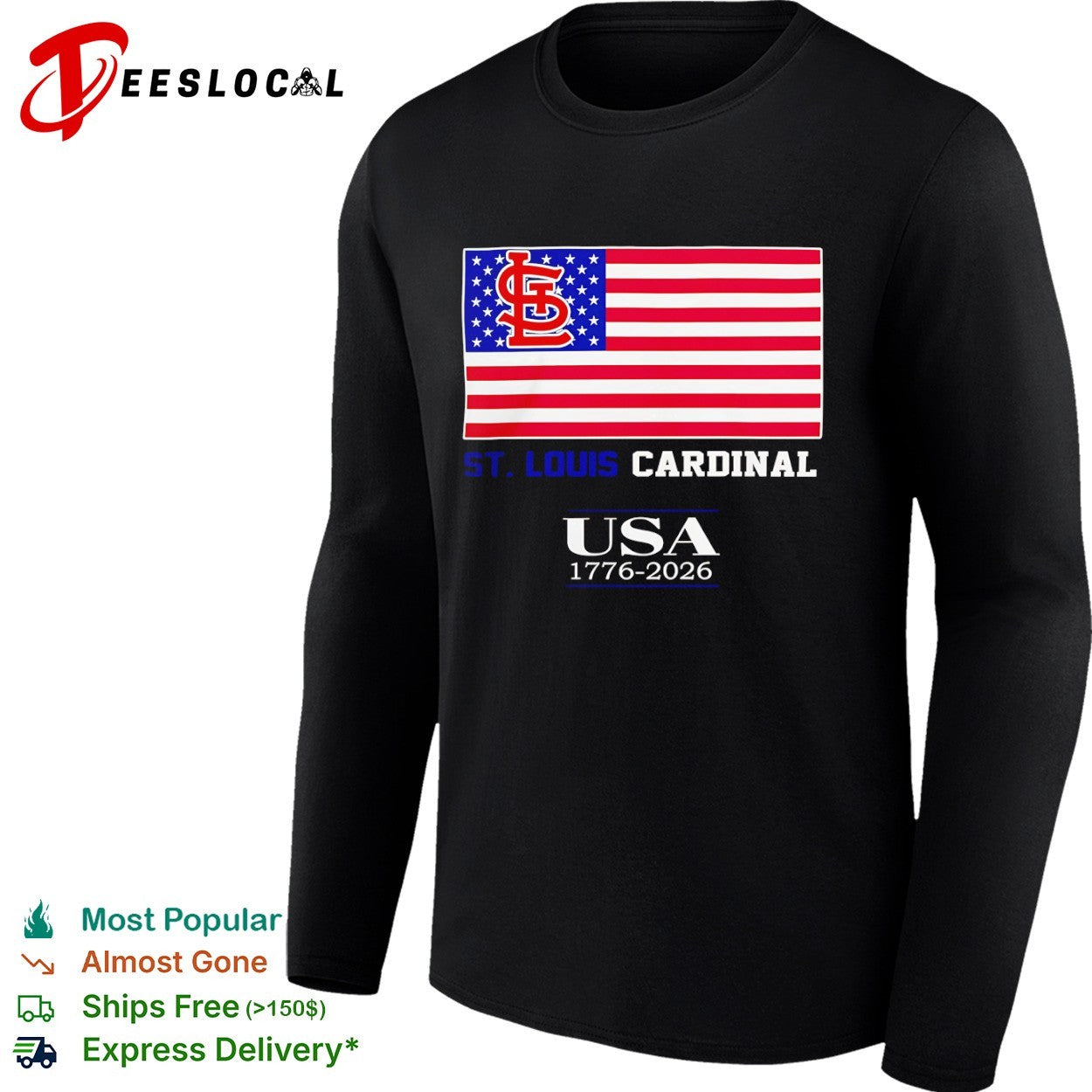 St Louis Cardinal USA 1776 2026 American Flag Sports shirt