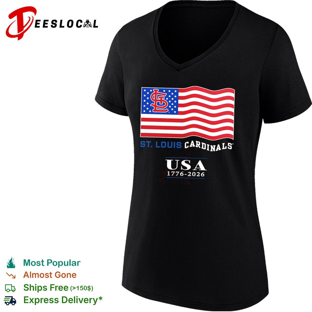 St Louis Cardinals USA 1776 2026 American Flag MLB Baseball shirt