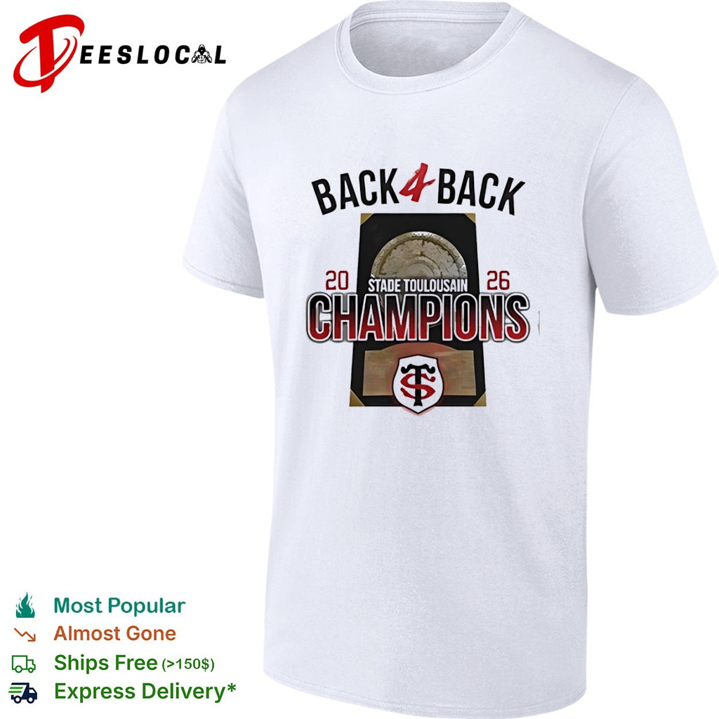 Stade Toulousain Back 4 Back 20 26 Champions Rugby French Top 14 Tournament shirt