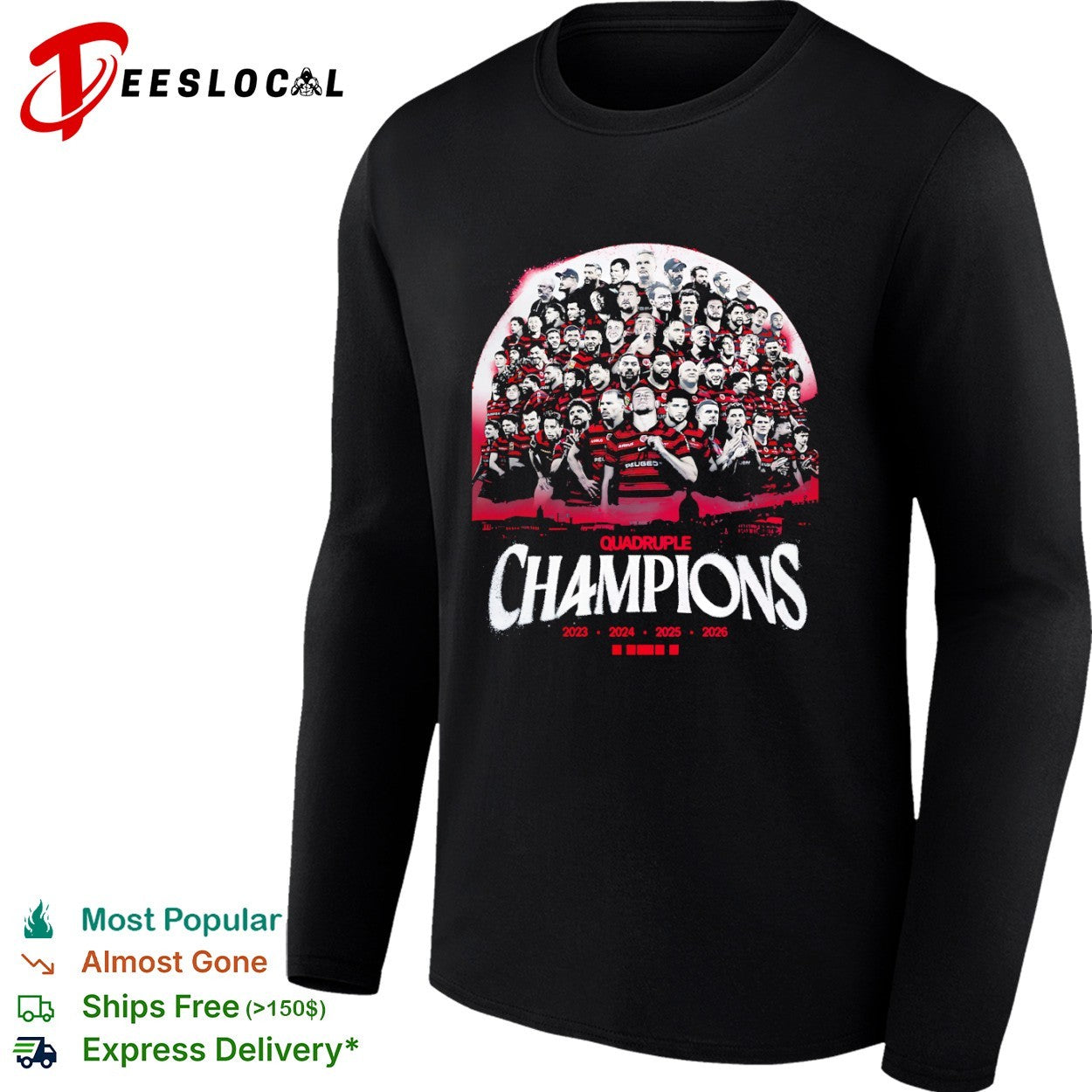 Stade Toulousain Quadruple Champions 2023 2024 2025 2026 Rugby Top 14 Shirt