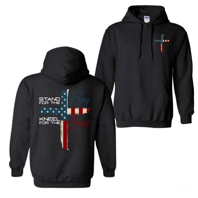 Stand For The Flag Kneel For The Cross 2 Sided Hoodie, Graphic Tees, Jesus Hoodie For Men, For Women Sweatshirt