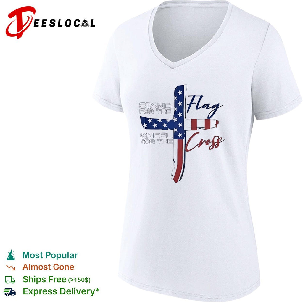 Stand for the flag kneel for the Cross USA flag shirt