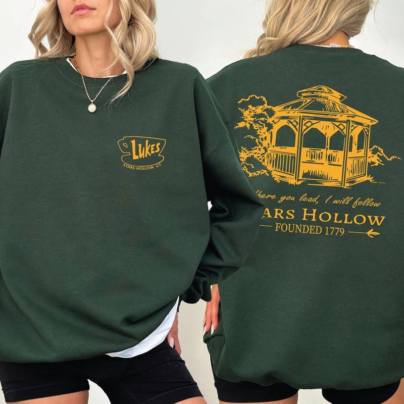 Stars Hallow GG Fan Sweatshirt Shirt Hoodies, Lukes Diner Crewneck, Luke's Shirt, Stars Hollow Festival | PodTeesHub.com