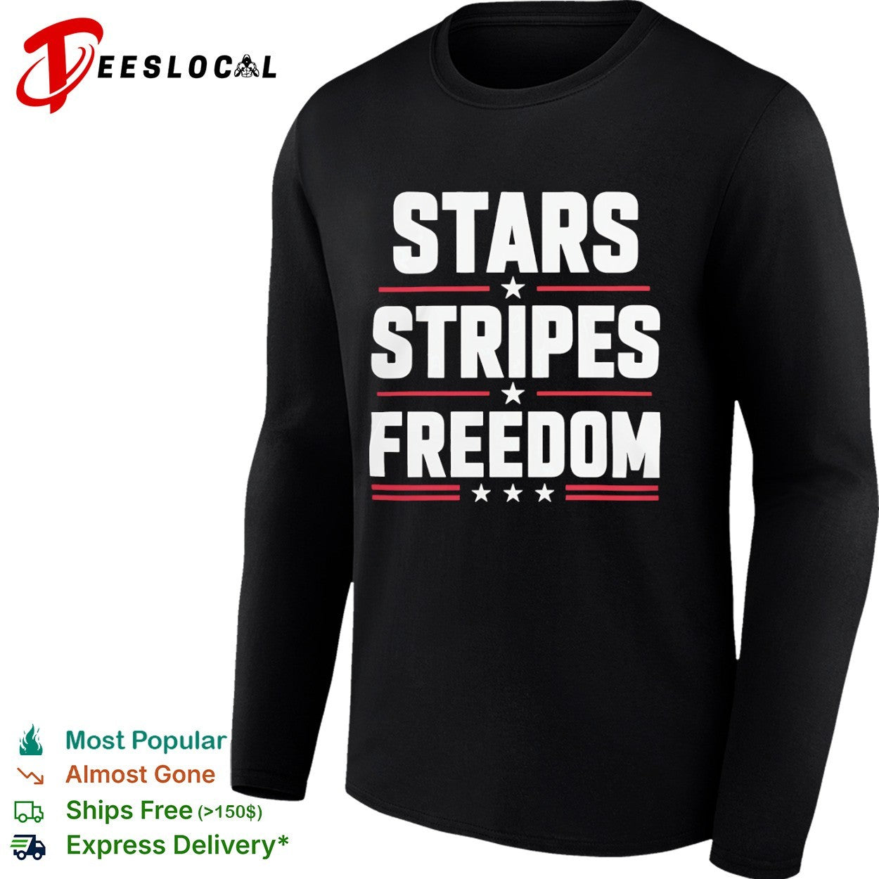 Stars Stripes Freedom Fourth of July Patriotic American Independence Day shirt