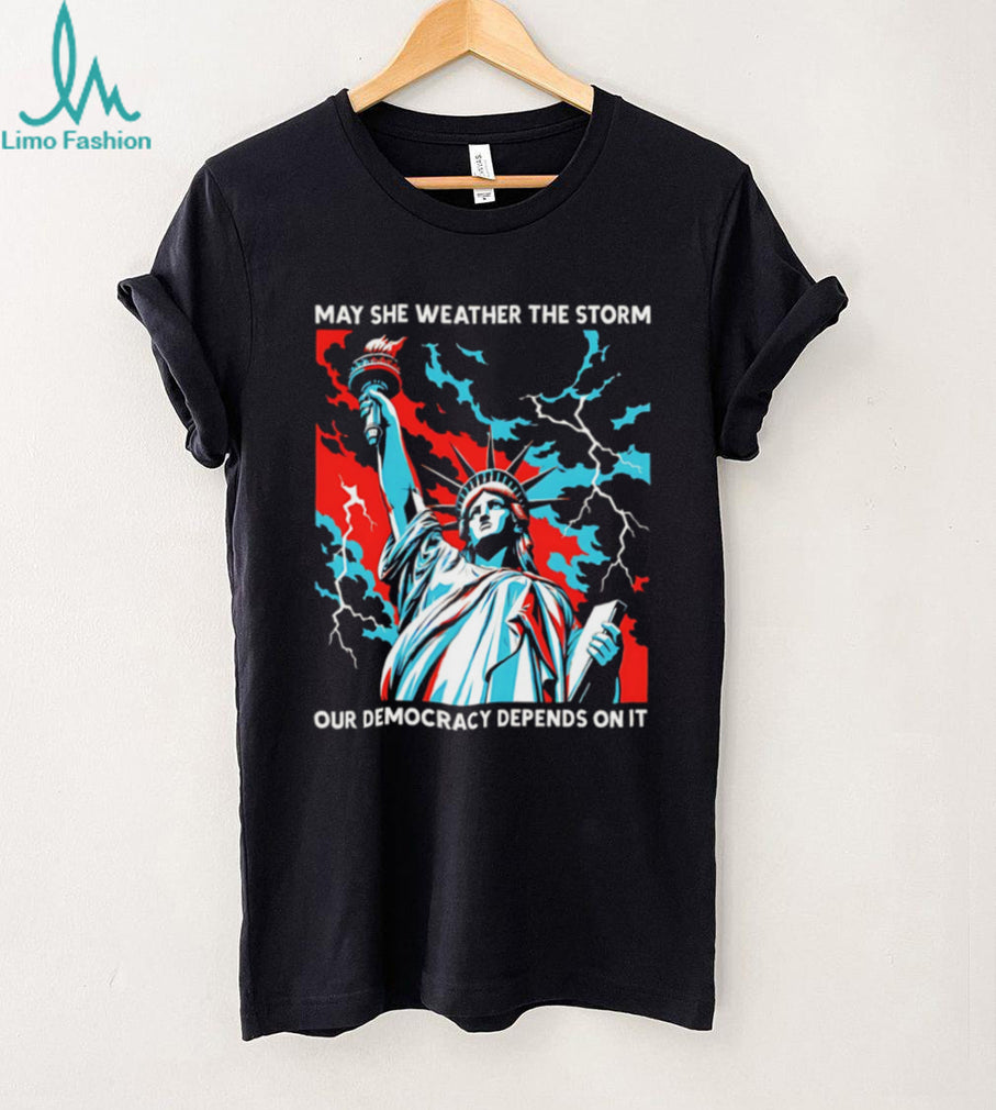 Statue of Liberty Democracy Storm Graphic T Shirt